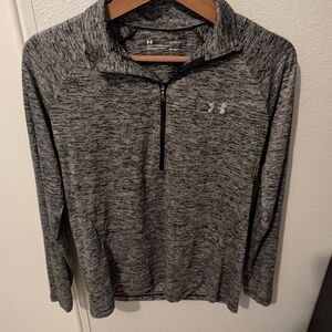 Under Armour Heat Gear Half‎ Zip Long Sleeve Heathered Gray Pullover Women's L